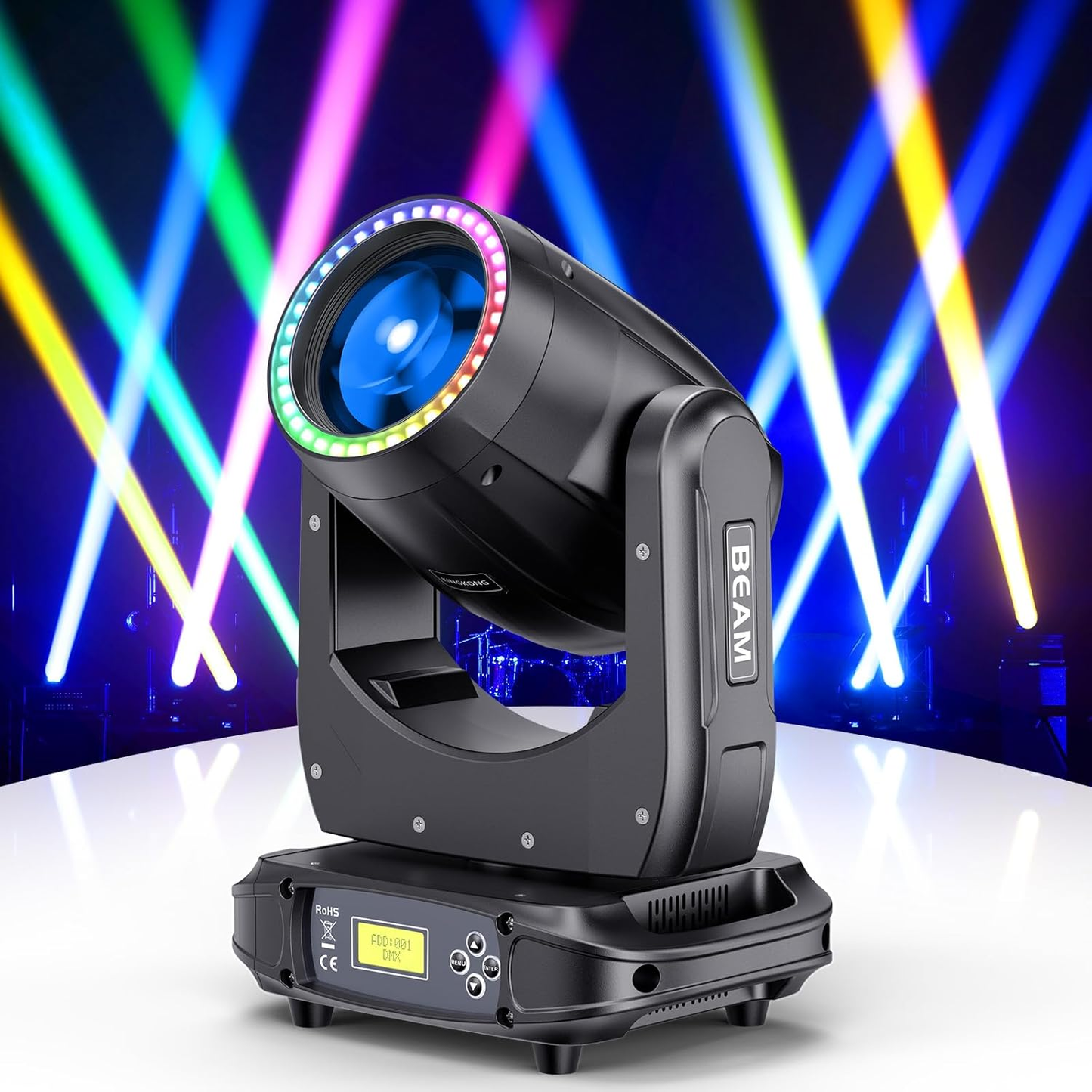 KTVLIGHTS 180W Rainbow Beam Pattern Moving Head DJ Stage Light-E43