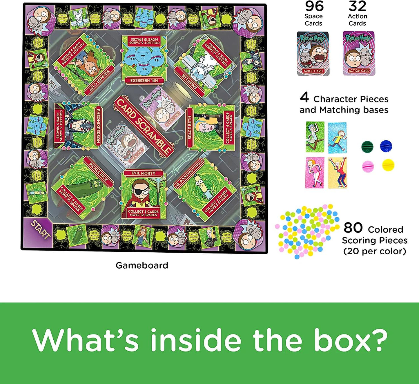 Rick and Morty Card Scramble Board Game