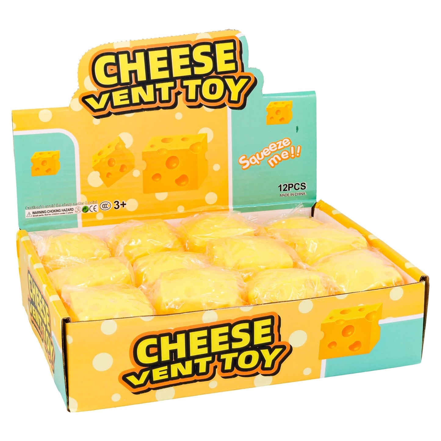 Cheese Squishy 2-Inch Stress Reliever | Set Of 4