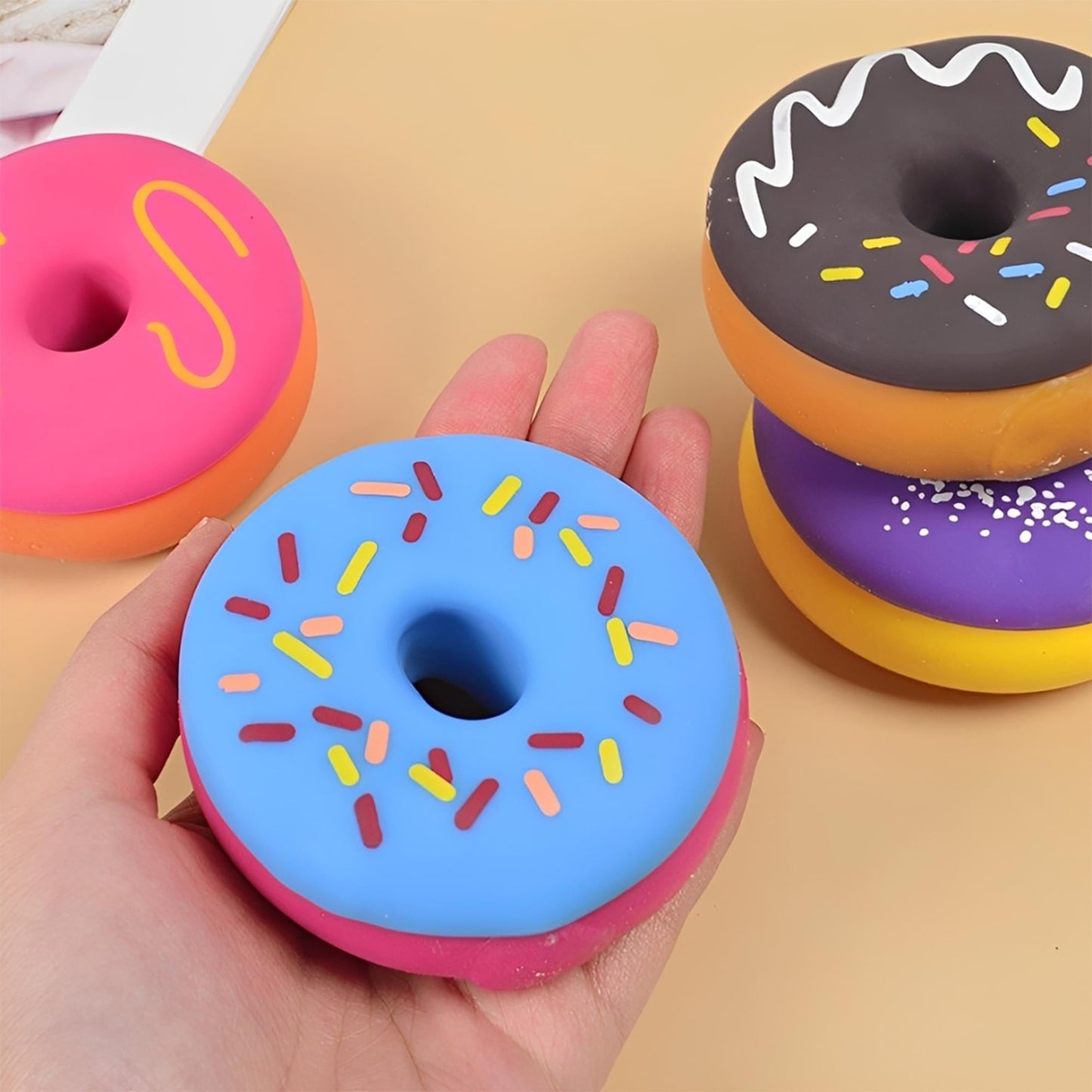 Frosted Donut 3-Inch Squishy Stress Relievers | Set Of 4