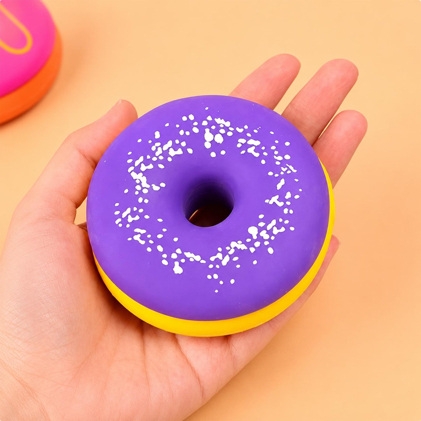 Frosted Donut 3-Inch Squishy Stress Reliever | Purple Frosting