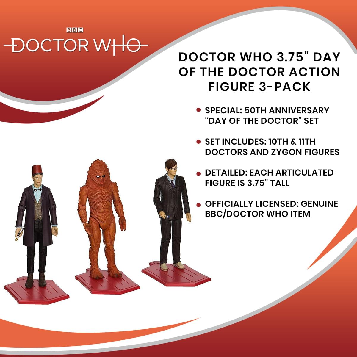 Doctor Who 3.75" Day of the Doctor Action Figure 3-Pack