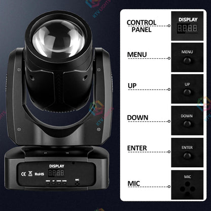 KTVLIGHTS 150W RGBW DMX Moving Head DJ Stage Light for Events- E80