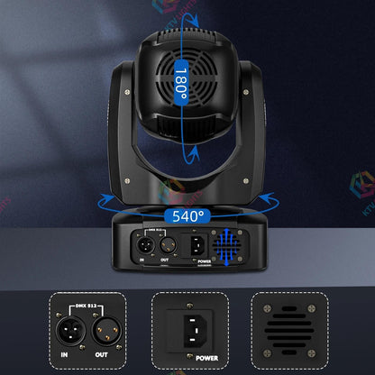 KTVLIGHTS 150W RGBW DMX Moving Head DJ Stage Light for Events- E80