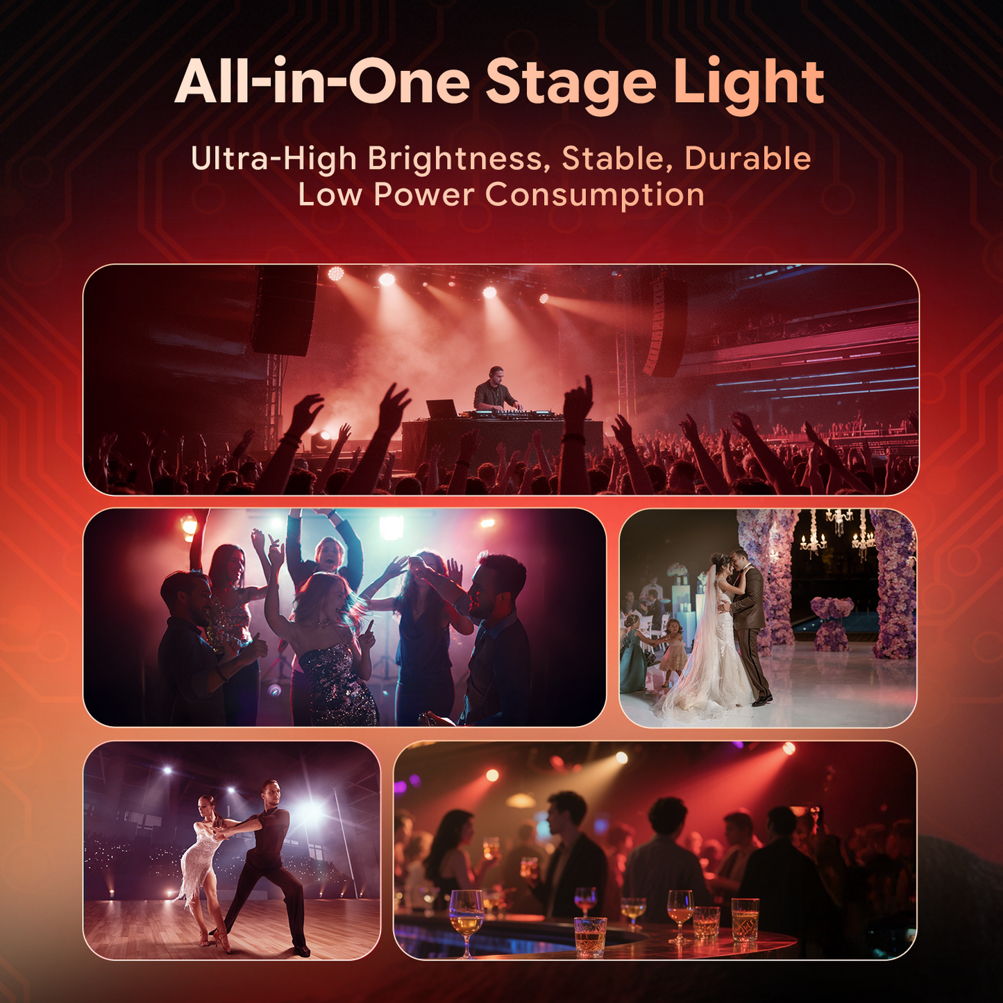 KTVLIGHTS Mini RGBW Moving Head Light DJ Stage Lighting-E72