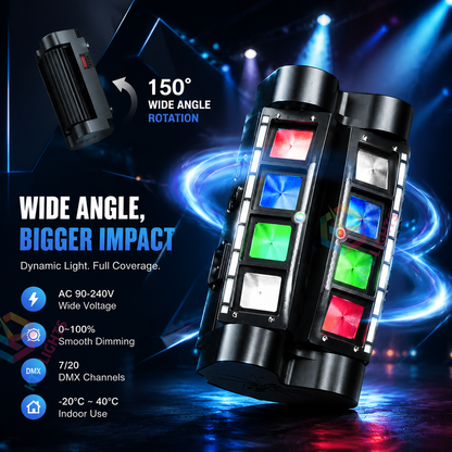 KTVLIGHTS 4-in-1 RGBW LED Moving Head Light for Party Shows-E23
