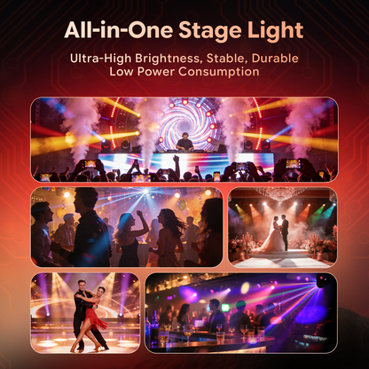 KTVLIGHTS RGBW Mini LED Moving Head Light DJ Stage Lighting-E75