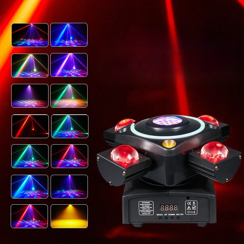 KTVLIGHTS 140W Four Arm Moving Head Light RGBW DJ Stage Lighting- E12