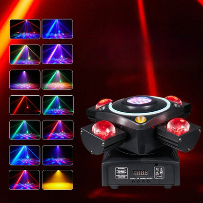 KTVLIGHTS 140W Four Arm Moving Head Light RGBW DJ Stage Lighting- E12