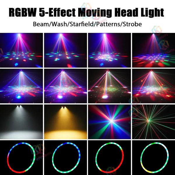 KTVLIGHTS 120W Six Arm Moving Head Light RGBW DJ Stage Lighting-E9