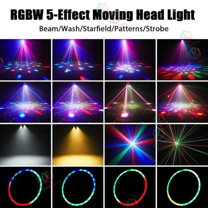 KTVLIGHTS 120W Six Arm Moving Head Light RGBW DJ Stage Lighting-E9