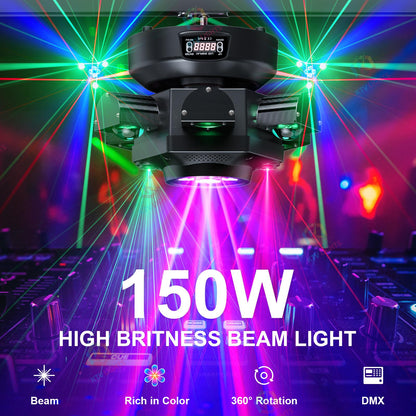 KTVLIGHTS 6 Arm Bee Eye Moving Head Stage Light RGB Effects-E3