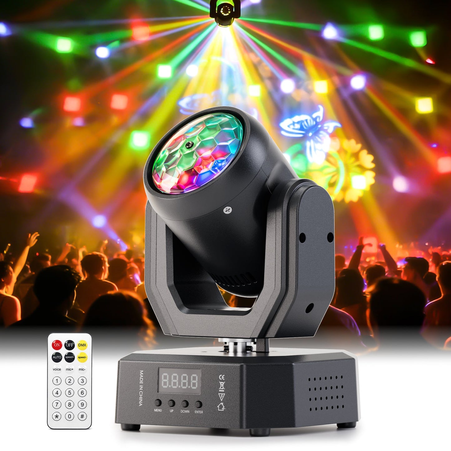 KTVLIGHTS RGBW Mini Magic Ball Moving Head Light DJ Stage Lighting-E77