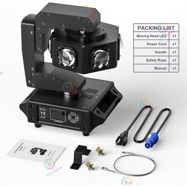 KTVLIGHTS 240W Six Eye Moving Head Light RGBW DJ Stage Lighting-E16