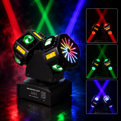 KTVLIGHTS Twin Head RGB Laser Moving Head DJ Stage Light-E89