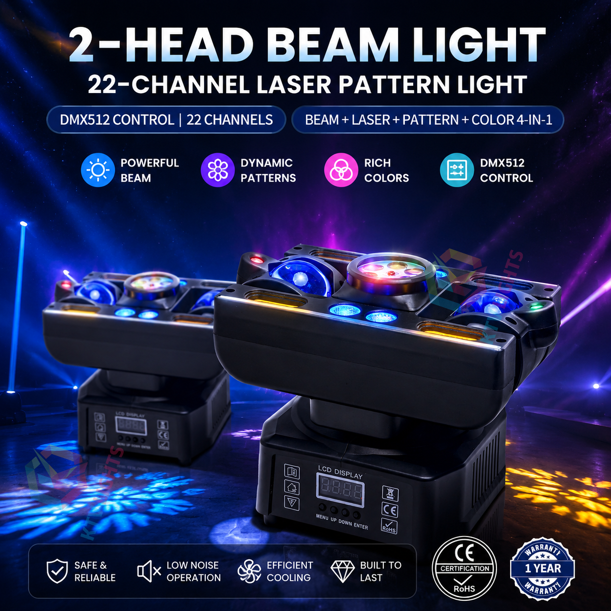 KTVLIGHTS RGB Laser DJ Stage Light for Club & Bar-E90