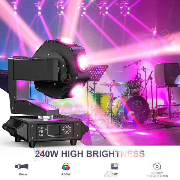 KTVLIGHTS 240W Six Eye Moving Head Light RGBW DJ Stage Lighting-E16