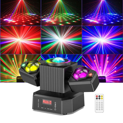 KTVLIGHTS 65W Dual Arm Moving Head Light RGBW DJ Stage Lighting - E14
