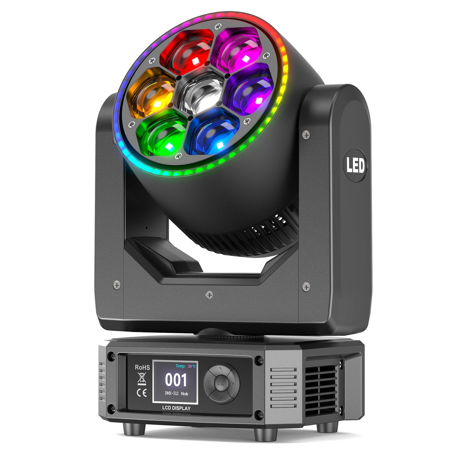 KTVLIGHTS 300W RGBW Bee Eye Moving Head Light for DJ Events-E29