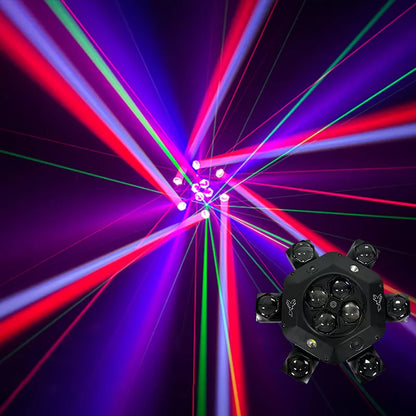 KTVLIGHTS 6 Arm Bee Eye Moving Head Stage Light RGB Effects-E3