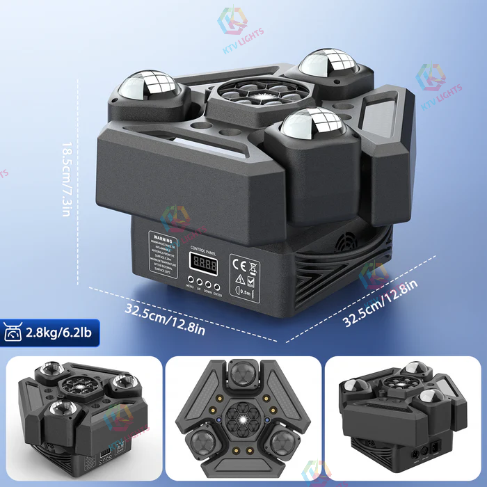 KTVLIGHTS 220W RGBW 4-in-1 Moving Head Light DJ Stage Lighting - E31