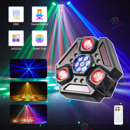 KTVLIGHTS 220W RGBW 4-in-1 Moving Head Light DJ Stage Lighting - E31