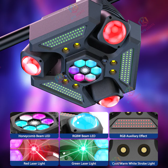 KTVLIGHTS 220W RGBW 4-in-1 Moving Head Light DJ Stage Lighting - E31