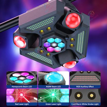 KTVLIGHTS 220W RGBW 4-in-1 Moving Head Light DJ Stage Lighting - E31