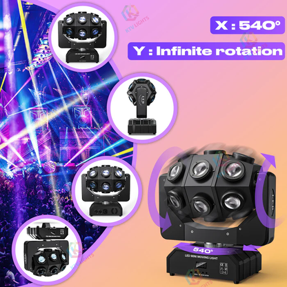 KTVLIGHTS 180W RGBW DMX512 Beam Moving Head DJ Stage Light-E33