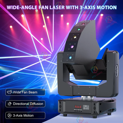 KTVLIGHTS 6 Eye RGB Infinite Rotation Laser Moving Head Light - E38