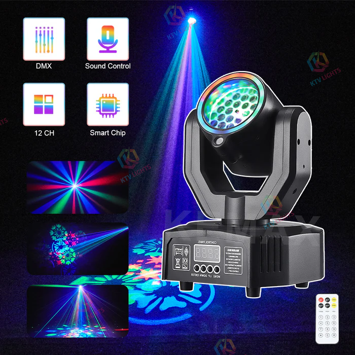 KTVLIGHTS Mini 30W Moving Head Light Spot Beam DJ Stage Lighting - E40