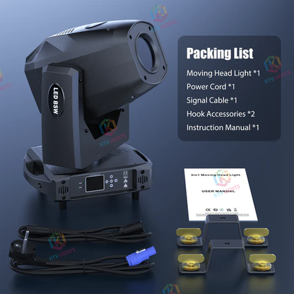 KTVLIGHTS 200W LED Beam 3-in-1 Moving Head DJ Stage Light-E47
