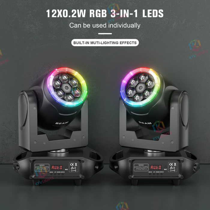 KTVLIGHTS 6 Bee Eye RGBW Moving Head Light for DJ Stage - E50