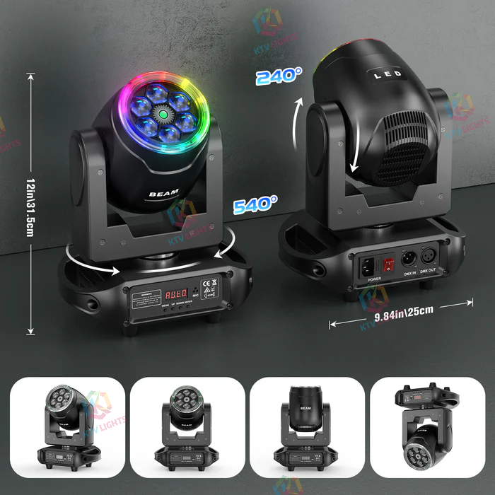 KTVLIGHTS 6 Bee Eye RGBW Moving Head Light for DJ Stage - E50