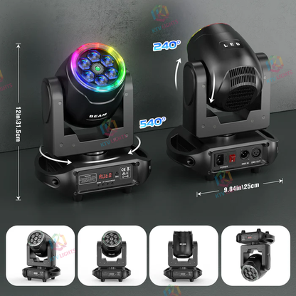 KTVLIGHTS 6 Bee Eye RGBW Moving Head Light for DJ Stage - E50