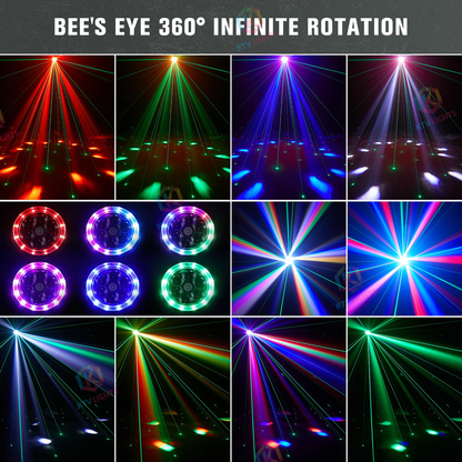 KTVLIGHTS 6 Bee Eye RGBW Moving Head Light for DJ Stage - E50