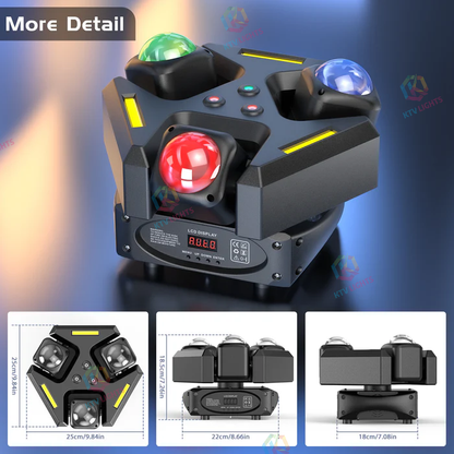KTVLIGHTS 120W RGBW 4-in-1 LED Moving Head DJ Stage Light -E37