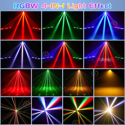 KTVLIGHTS 120W RGBW 4-in-1 LED Moving Head DJ Stage Light -E37