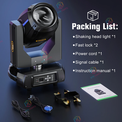 KTVLIGHTS 380W 17R Prism Beam Moving Head DJ Stage Light - E35