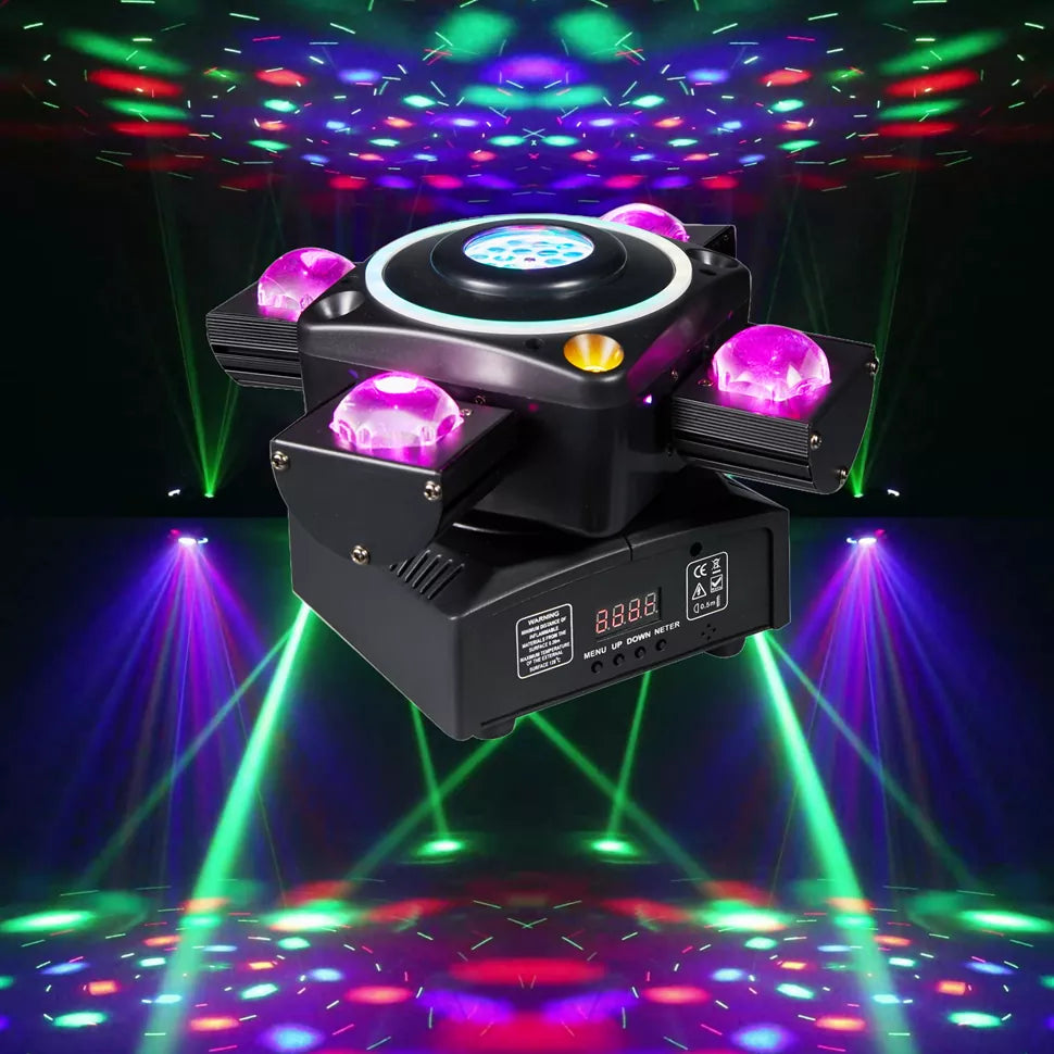 KTVLIGHTS 140W Four Arm Moving Head Light RGBW DJ Stage Lighting- E12