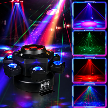 KTVLIGHTS 6 Arm Bee Eye Moving Head Stage Light RGB Effects-E3