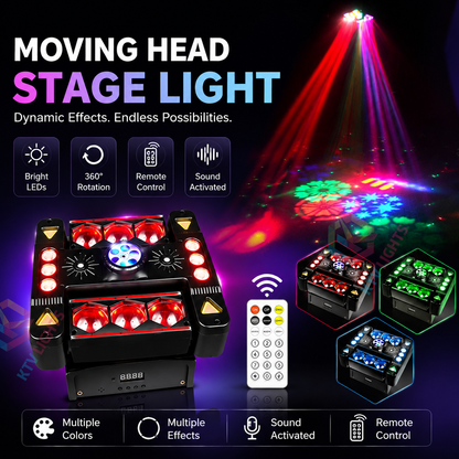 KTVLIGHTS 6 Arm RGB Laser Moving Head DJ Stage Light-E91