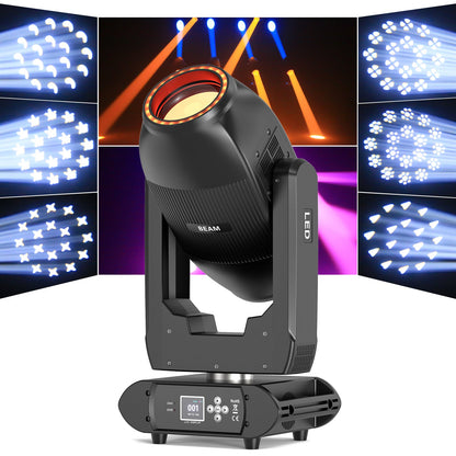 KTVLIGHTS 200W Dual Beam Moving Head DJ Stage Light 18 Prism-E36