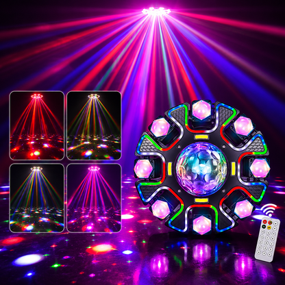 KTVLIGHTS 16-Arm Bee Eye Laser Moving Head DJ Party Light - E78