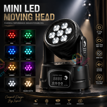 KTVLIGHTS  7 LED RGBW Moving Beam DJ Stage Light-E6