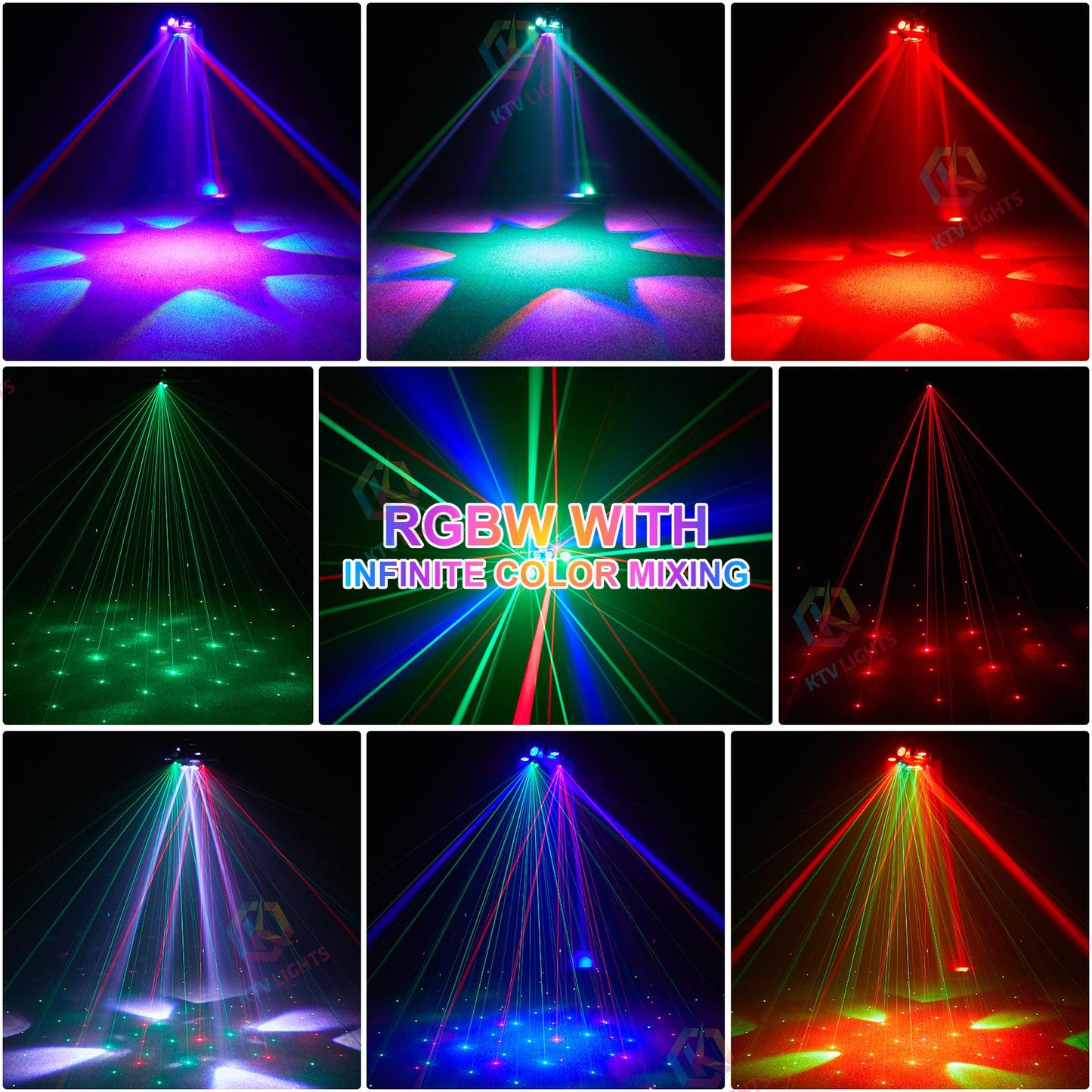 KTVLIGHTS 6 Arm Bee Eye Moving Head Stage Light RGB Effects-E3