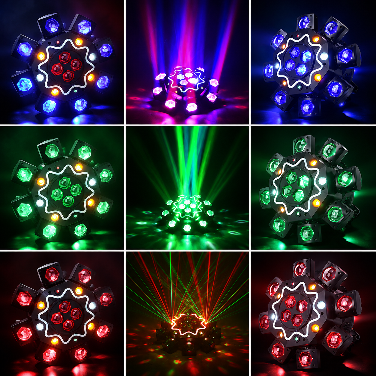 KTVLIGHTS 200W Bee Eye 8 Arm Moving Head Light DJ Stage Lighting-E81
