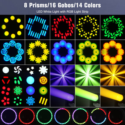 KTVLIGHTS 180W Rainbow Beam Pattern Moving Head DJ Stage Light-E43