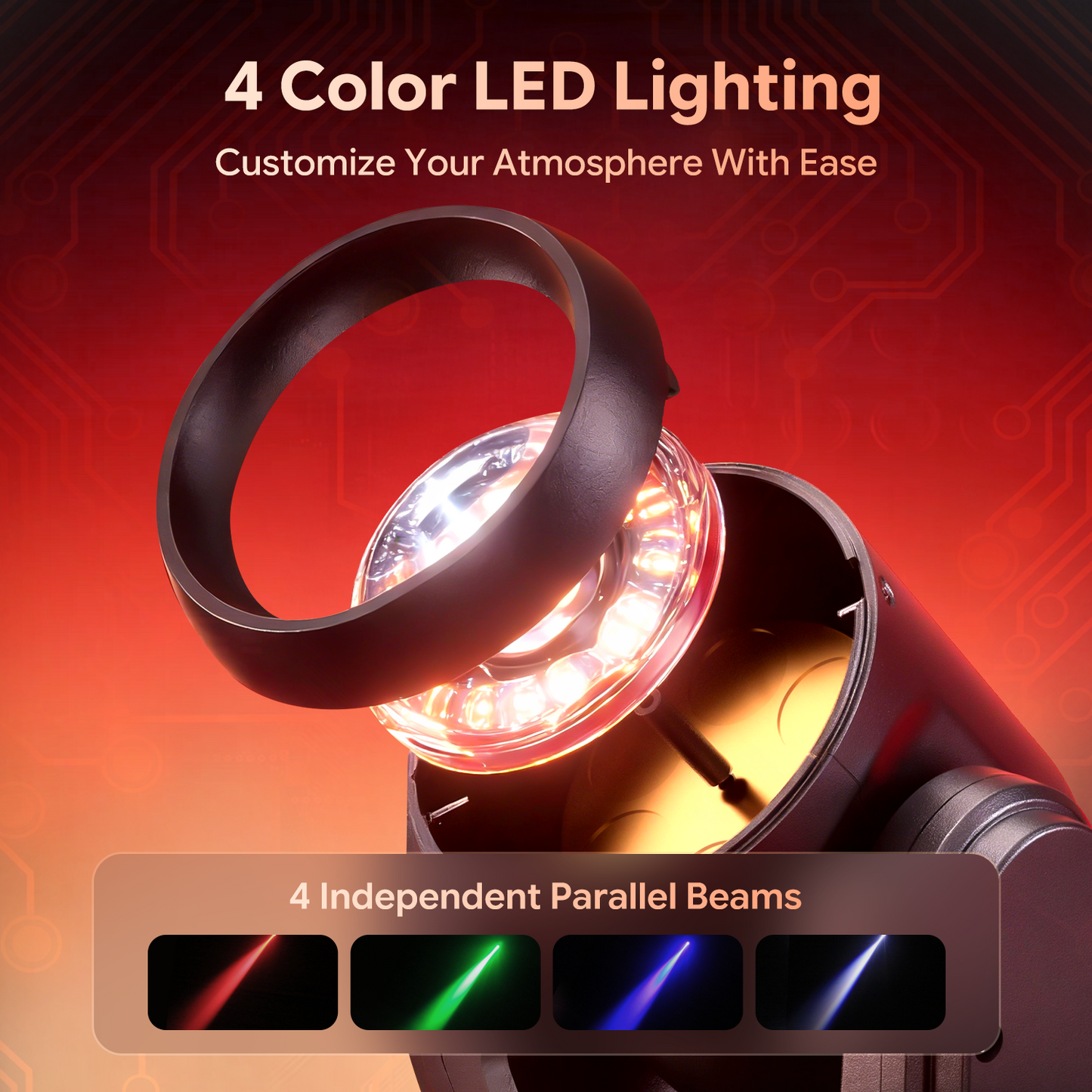 KTVLIGHTS Mini RGBW Moving Head Light DJ Stage Lighting-E72
