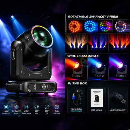 KTVLIGHTS RGB Moving Head DJ Stage Light for Club Party Events-E85
